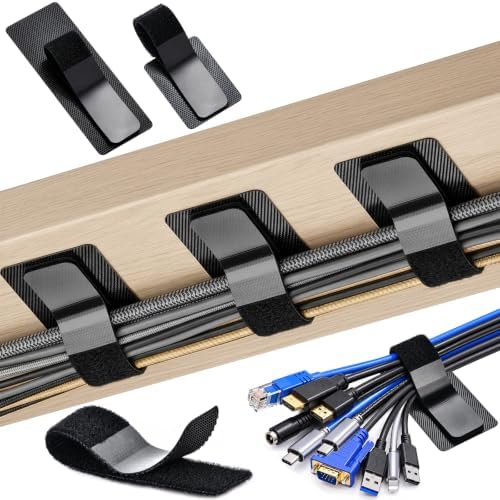 Cable Management Under Desk, 20 Pair Cord Organizer Straps by Unknown