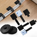 Adhesive Under Desk Cable Management Kit - 45 PCS Sticky Back Velcro Ties + 2 Rolls Extension Straps for No Drill Cord Organization, Home Office (Black) by Homljie
