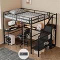 Metal Full Size Loft Bed with L-Shaped Gaming Desk & Storage Staircase by FAVSH