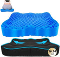 NEW-Vi Gel Seat Cushion, Thickened Big Breathable Honeycomb Design Absorbs Pressure Points Gel Cushion with Anti-Slip Cover Seat Cushion for Office Chair Home Car Seat Cushion for Wheelchair by NEW-Vi