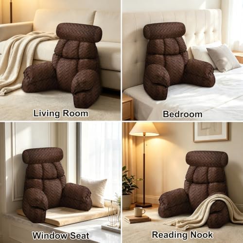 FXXUDVNIIN Back Pillow for Bed Sitting up – with 9.4" Armrest - Image 5