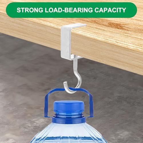 cobee Clamp-On Under Desk Hooks, Desk Mount Hanging Bag Holder Metal Hook - Image 3