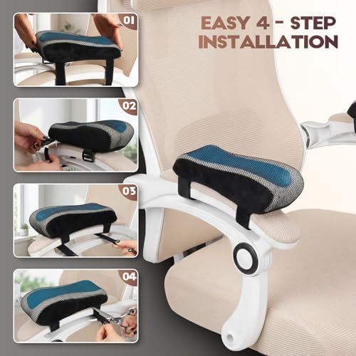 Chair Arm Pads for Office, Wheelchair and Gaming | Memory foam armrest pillows for desk, computer, gaming, office chairs, wheelchairs, and elbow support - Image 6