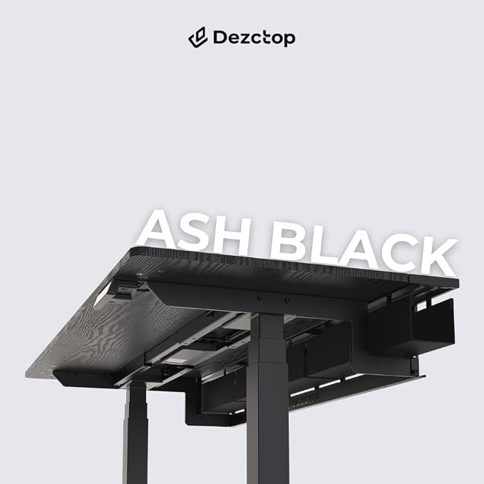 Dezctop Bifrost Series Gaming PC Computer Desk with Shelves, Large Workstation for Gamers or Home Office with Pegboard, Built-in Cable Management, Stainless Steel Frame (Ash Black, 63W x 28D) - Image 3