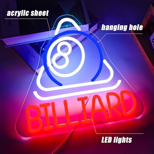 Billiard Neon Sign Pool Table Wall Decor LED Lights for Pool Room Decor - Image 5