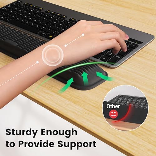 MEKASS Keyboard Wrist Rest, Soft Memory Foam Wrist Support for Keyboard, Keyboard Hand Rest Pad for Wrist Pain Relief, Keyboard Wrist Guard for Long Hours of Work, Gaming, Studying（Pink） - Image 3