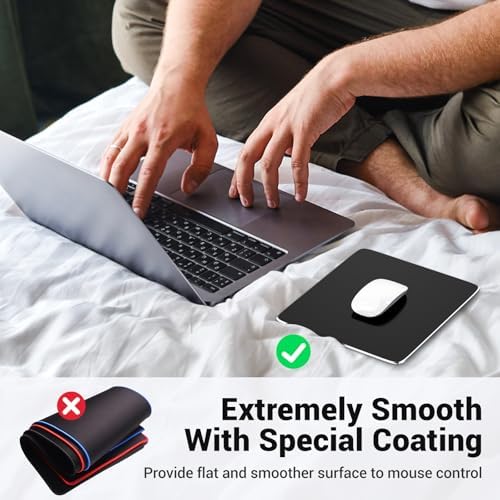 HONKID Hard Metal Mouse Pad for Desk Travel Mouse Pad for Magic Mouse Black - Image 3