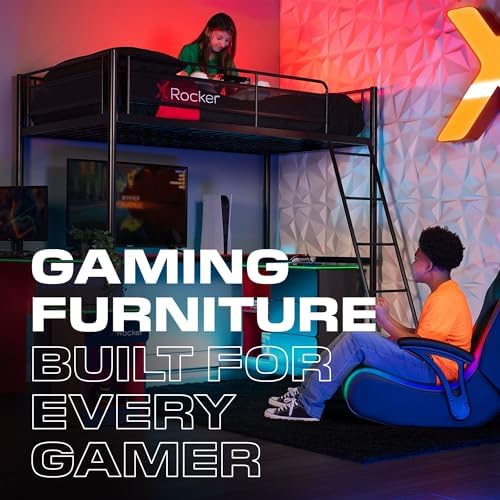 X Rocker Basecamp Full Size Gaming Bed, Rotating TV Mount with Vented Console Storage, Metal Mesh Frame with Slats, Amazon Exclusive, Black - Image 6