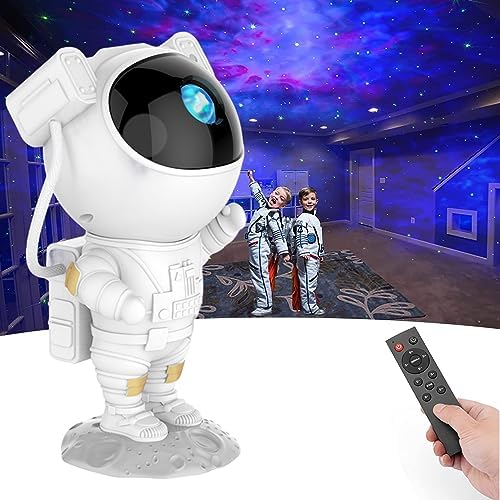 Kids Astronaut Star Projector Night Light - Galaxy Space Lamp with Remote, 8 Nebula Effects, Timer, 360° Rotating Head, Cool Room Decor, Birthday Christmas Gift for Children Teens by SFOUR