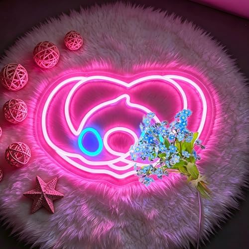 bkuupau Neon Signs for Wall Decor, Pink Anime Led Sign Neon Light up Signs - Image 7