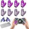 JWH 16 PCS Mobile Gaming Finger Sleeves for Dedales Gamer Profesionales Silver Fiber Thumb Sleeves with Pubg Controller Anti Slip Sweat Proof Finger Gloves with High Sensitivity Touchscreen for FPS by JWH