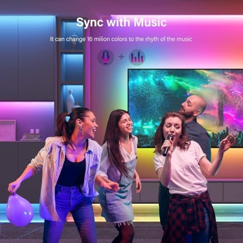 LED Lights for Bedroom, 65ft Smart RGB Music Sync Bluetooth App & Remote Control, USB-Powered LED Strip Lights, Gaming, Bedroom, PC, Home Theater,Parlor,Room - Image 2