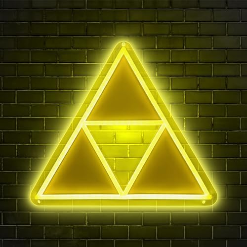 Triforce LED Gaming Neon Sign with Dimmable Lighting Modes for Bedroom, Game Room Decor, Kids Room, Man Cave, Wall Decor and Birthday and Father's Day and Christmas Gift USB Connection by Unknown