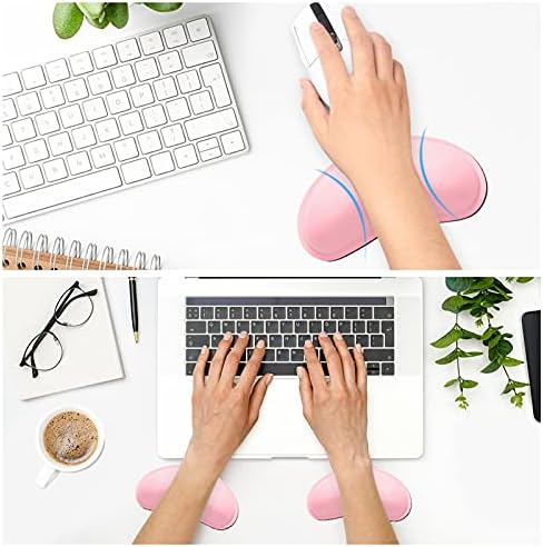 Dapesuom Mouse Wrist Rest, Ergonomic Memory Foam Mouse Wrist for Computer Desk Mats Support, PU Leather Hand Rest Pad Cushion for Gaming, Laptop, Men, Women, Pain Relief & Easy Typing, Pink - Image 7