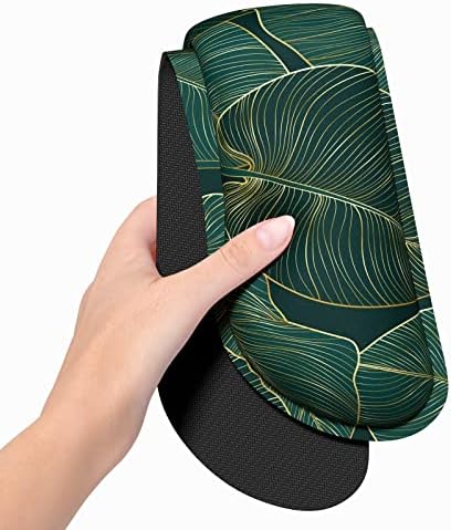 Dapesuom Enlarge Keyboard Wrist Rest, Memory Foam Wrist Cushion for Desk Mats Support, Cute Pain Relief Keyboard Mouse Pad Rests Set with Non-Slip Base for Gaming Laptop Office Computer, Green Leaf - Image 3