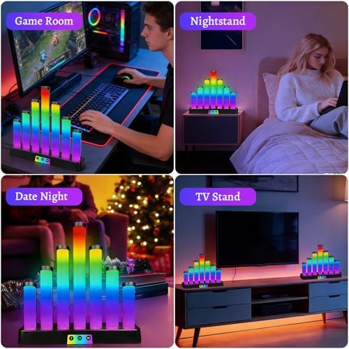 AVEKI RGB Table Lamp, Color Changing Gaming Light with Music Sync, USB Powered Desk Lamp for Gaming Room Decor Pictures Ambient Lighting (A-Stepped) - Image 6