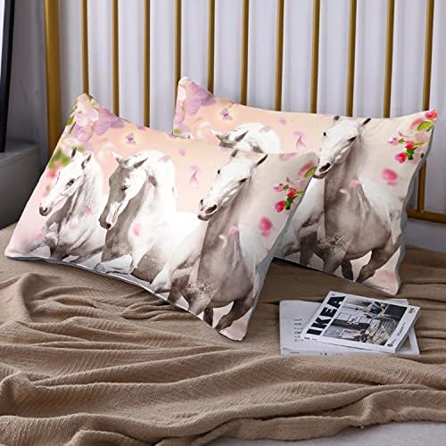 HOSIMA Floral Horse Queen Fitted Sheet,1 Fitted Sheet+2 Pillowcases. - Image 7