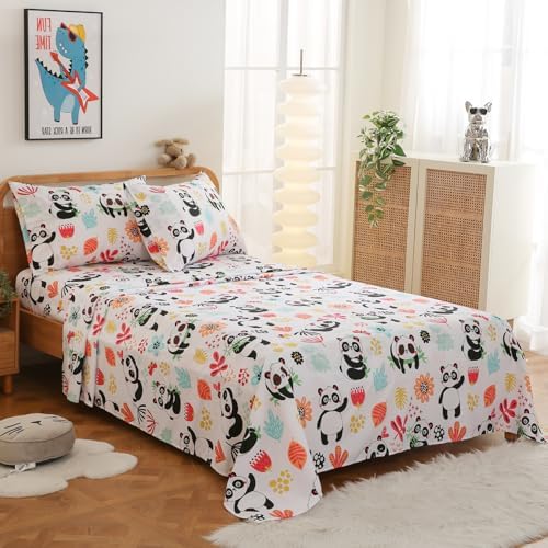 JSD Panda Flower Kids Full Sheet Set 4 Piece - Image 6
