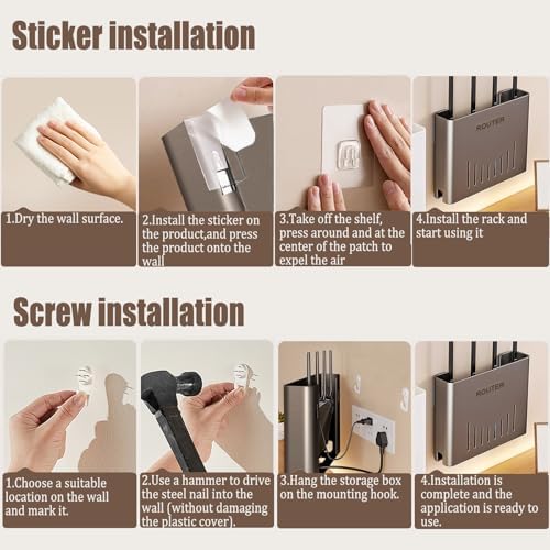 WiFi Router Shelf wall Mount,WiFi Box Hider,in wall Media Box,Grey - Image 7