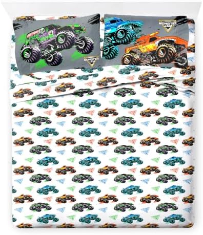 Monster Jam Trucks Full Size Comforter Set 7 Piece Kids Bedding, Black - Image 6