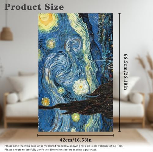 Famous Starry Night Print 2/Set Recliner Headrest Protector 26x16 Inch - Durable Polyester Cover, Water-Resistant & Breathable with Anti-Slip Base, Easy-Install Includes Nails - Image 6
