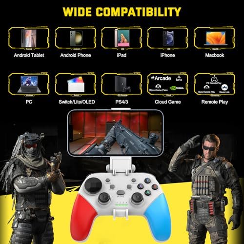 Joso Wireless Mobile Gaming Controller for iPhone, Android, iPad, Tablet, PC, Phone Controller with Phone Clip Supports Cloud Game, COD Mobile, Genshin Immpact, Remote Player Gamepad - Image 3