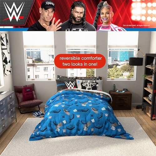 WWE Wrestling Bedding Set, Queen Size 7 Piece Set Super Soft Cozy Reversible Comforter and Sheet Set with Sham, (100% Officially Licensed Product) by Franco - Image 6