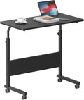DlandHome 31.5 Inches Rolling Desk with Wheels Adjustable Height, Black by DlandHome