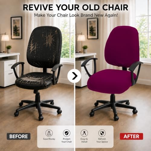 DIVA EN CAMINO DEC Stretchable Desk Office Chair Seat Covers - Universal Stretch Computer Chair Slipcover - Washable Rotating Backrest Coverings & Cushion Protectors for Dogs, Cats, Pets、 - Image 2