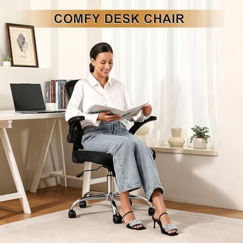 Synorla Office Chair|Ergonomic Desk Chairs 330LBS Capacity | Flip-up Armrests,Mesh Computer Chair,High Back,Comfy Work,Adjustable Lumbar Support - Image 2