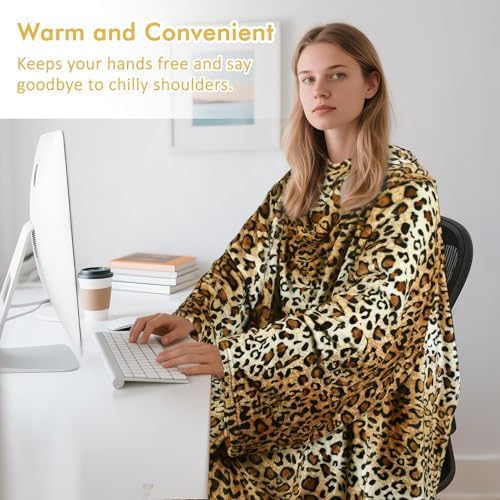 Catalonia Wearable Blanket with Sleeves for Women & Men, Fleece Wrap Throw - Image 3
