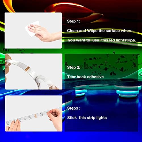DAYBETTER SMD 5050 Remote Control Led Strip Lights 20ft, RGB Color Changing Led Strip with Remote Control for Room, Bedroom, Suitable for Home Decor, Living Room, Kitchen, Home Party Decoration, 24V - Image 4