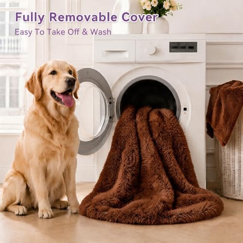 Human Dog Bed, Oversized Plush Lounger Bed with Plump Pillow and Blanket - Image 5
