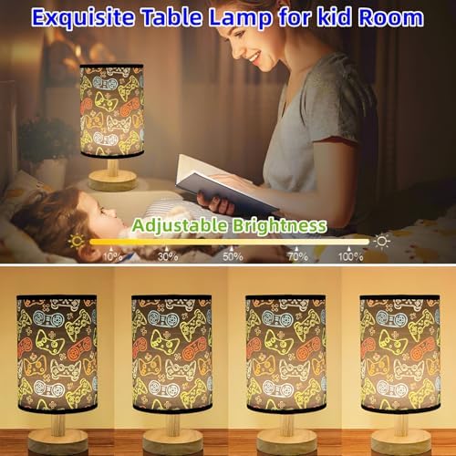Gaming Table Lamp LED Nightstand Night Light,3 Lighting Modes Dimmable Video Game Desk Lamp,Gaming Themed Bedside Lamp for Boys Girls Teens,Gaming Room Aesthetic Decor,Birthday Gift for Gamers - Image 3
