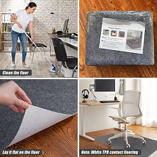 Sycoodeal Office Chair Mat for Hardwood Floor,Office Computer Gaming Chair Mat for Tile Floor,Large Floor Protector Rug,Anti-Slip,Easy to Clean,Grey(48"x60") - Image 7