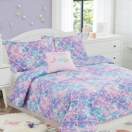 Full Size Bedding Sets for Girls - 4 Pieces Mermaid Full Comforter Sets - Image 4