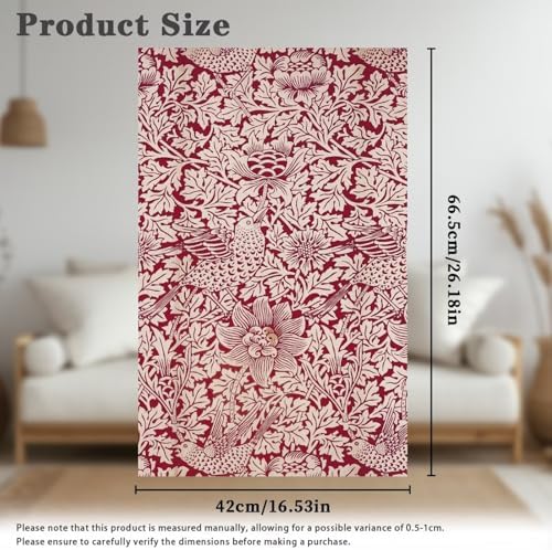 3 Pack Universal Small Recliner Cover - Vintage Red Bird Floral Print Easy to Install Polyester Protector, Wear Resistant & Non-Slip with Fixing Nails for Home/Office Use (26x16 Inch) - Image 6