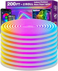 AILBTON 200Ft Neon Rope Lights,Flexible Led Rope Lights Control with App/Remote,Multiple Modes RopeLights,IP65 Outdoor RGB Led Neon Lights NonWater Resistant,Music Sync Gaming Led NeonLight Strip by AILBTON