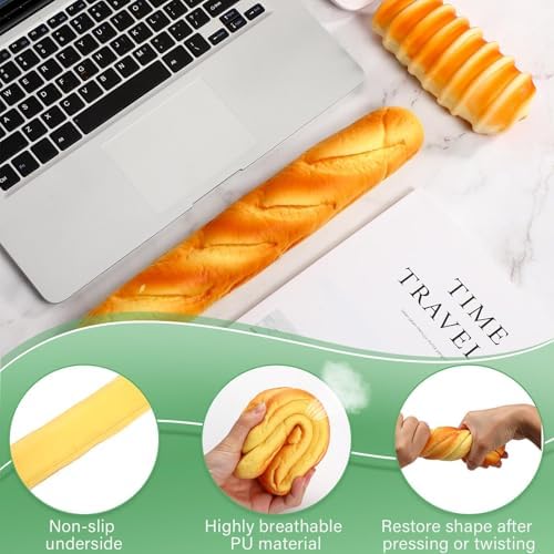 Flutesan 2 Pieces Keyboard Mouse Wrist Rest Pad Wrist Rest Support Funny Desk Pad Toast Bread Keyboard Rest Cute Cushion for Typing(Mixed Style,13.4 x 2.2 x 1.6/5.9 x 1.6 x 2.4 Inch) - Image 2