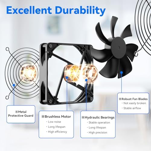 ELUTENG USB Computer Cooling Fan with 7 Color RGB Lighting, 3 Speed Controller 1100/1300/1500 RPM Small Exhaust Fan High Airflow Cooling Fan for Router Modem Receiver DVR PlayStation Xbox TV Box - Image 3