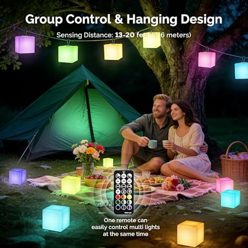 LOFTEK 4-inch LED Cube Lights, Rechargeable Night Light for Kids, Hangable - Image 5