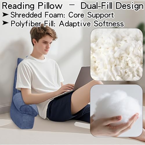 RRPAHWTV Reading Pillow for Bed with Arms, Back Support, Memory Foam - Image 3