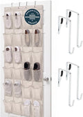 GORILLA GRIP Over the Door Shoe Organizer, 24 Large Pockets, Linen by Unknown