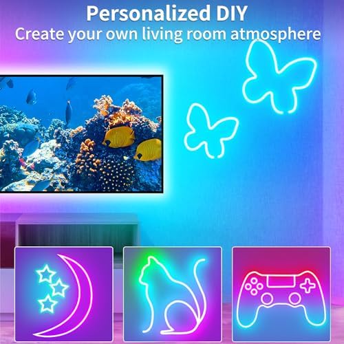 segrass 16.4FT DC24V RGB LED Neon Rope Lights with Remote/APP Control, Waterproof, Flexible, Multicolor, Modern Style for Bedroom, Room, Outdoors, Christmas Decor - Image 3