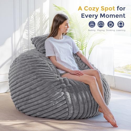 MAXYOYO Bean Bag Chair, Giant Bean Bag Chair for Adults with Pillow - Image 6