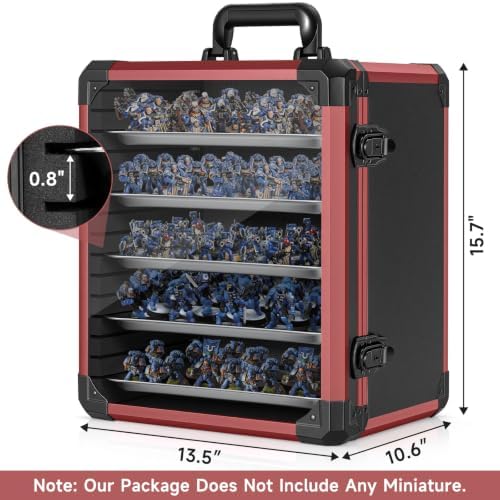 WELIDAY Miniatures Storage Case Miniatures Transport Case Aluminum Alloy Frame with Lock (Large Size) - Image 2