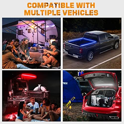 XRIDONSEN 40 Inch RGBW Rear Window Lift Gate Dome Light Strip Back Glass Tailgate Hatch Trunk Cargo Camping Light RF Wireless Remote Compatible with Jeep Wrangler JL JK YJ TJ JKU JLU 2/4-Door SUV - Image 6