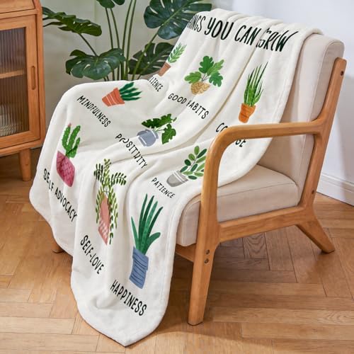 Mental Health Gifts for Women Men, Flannel Soft Inspirational Blanket Decor, Therapist Gift, Encouragement Meaningful Mindfulness Positive Uplifting Gifts for Women Men - 50" x 60" - Image 5