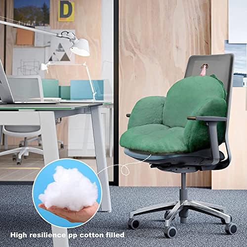 Green Chair Cushion, Dorm Chair Cushion, Gaming Chair Seat Cushion | Cute soft chair pad for gaming and office desks, 17 x 16.5 in, for Adults, Bedroom Playroom Dining Living Room Decor - Image 2