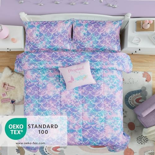 Full Size Bedding Sets for Girls - 4 Pieces Mermaid Full Comforter Sets - Image 3
